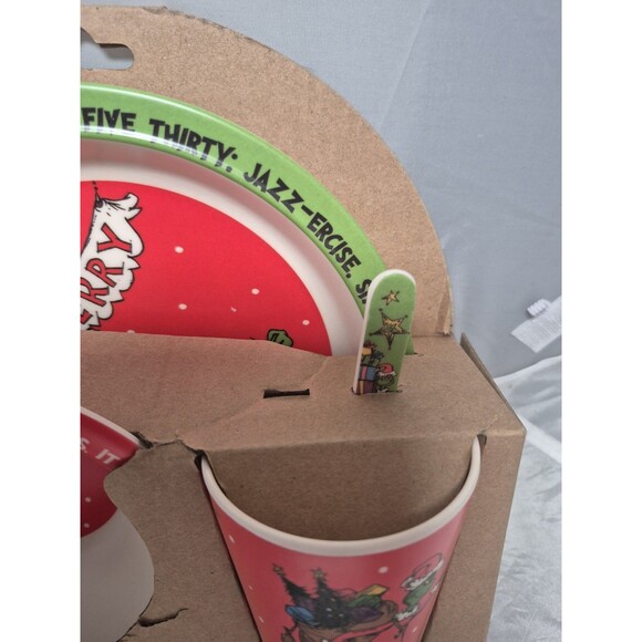 DR.SEUSS THE GRINCH WHO STOLE CHRISTMAS KIDS 4 PIECE PLACE SETTING CHILDREN - Picture 3 of 5